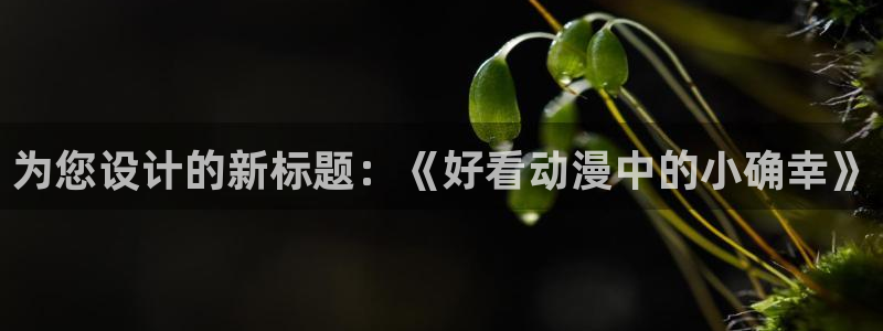 ova里番动漫：为您设计的新标题：《好看动漫中的小确幸》